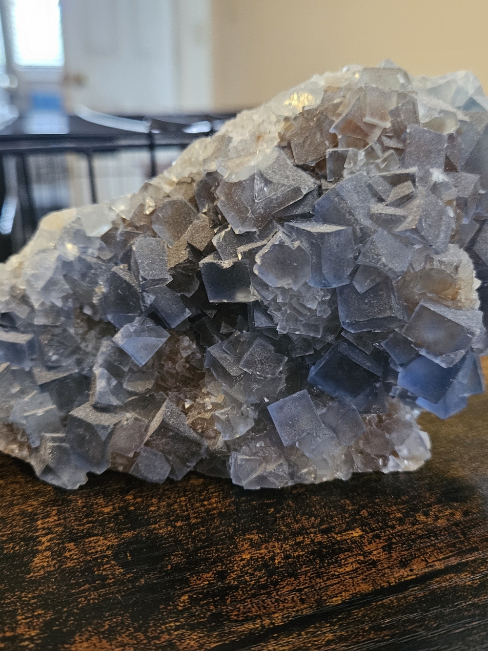 RARE Genuine Natural Blue Fluorite Crystal Cluster